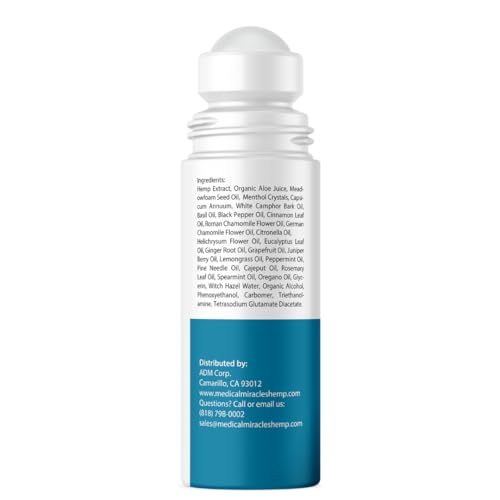 Medical Miracles New Hemp Oil Roll On - Ideal for Muscles, Hips, Joints, Neck, Back, Elbows, Fingers, Hands, and Knees (3000mg Roll-On) Medical Miracles Au supplements