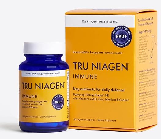 TRU NIAGEN NAD+ Immune Support Supplement - Daily Defense - Vitamin C, Vegan D3 2000 IU, Zinc, Selenium, Copper + 100mg NAD Plus Boosting Niagen NR - 30 Capsules TRU NIAGEN Au supplements
