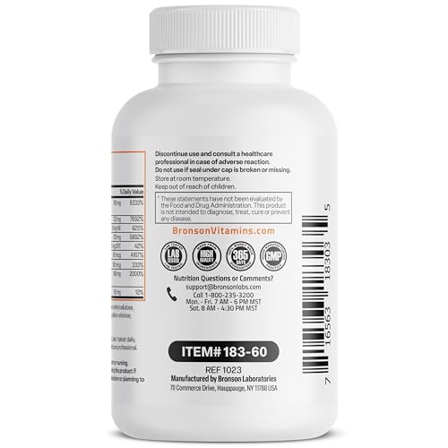 Bronson Vitamin B 100 Complex High Potency Sustained Release (Vitamin B1, B2, B3, B6) Bronson Au supplements