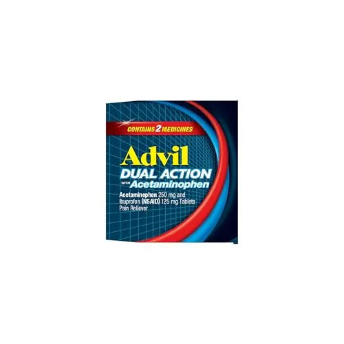Advil Dual Action Coated Caplets, 125 Mg Ibuprofen and 250 Mg Acetaminophen per Dose (2 Dose Equivalent) for 8 Hour Pain Relief - 216 Count Advil Au supplements