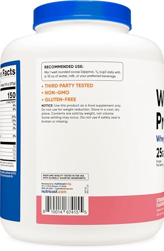 Nutricost Whey Protein Concentrate (Strawberry Milkshake) 5LBS - Gluten Free Nutricost Au supplements