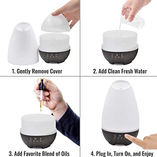 HealthSmart Essential Oil Diffuser, Cool Mist Humidifier and Aromatherapy Diffuser, FSA HSA Eligible with 500ML