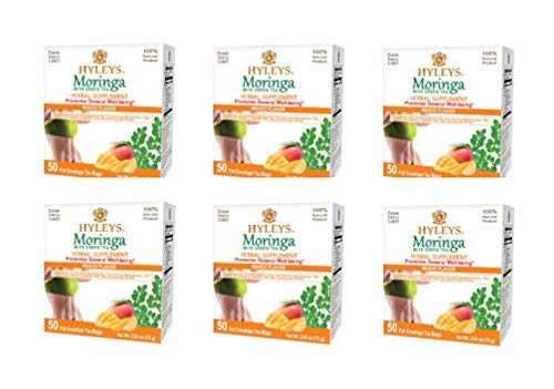 Hyleys Tea Moringa Oleifera with Mango Flavor - 50 Tea Bags (6 Pack - 300 Tea Bags total) (Miracle Tree Tea) HYLEYS Au supplements