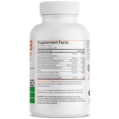 Bronson Vitamin B 100 Complex High Potency Sustained Release (Vitamin B1, B2, B3, B6) Bronson Au supplements