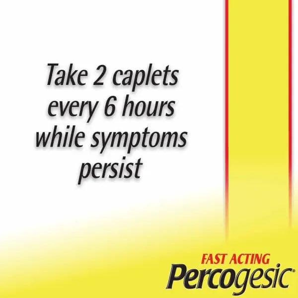 Percogesic Original Pain Relief | Aspirin Free Fast Acting Relief | 90 Coated Caplets (4 Pack) Percogesic Au supplements