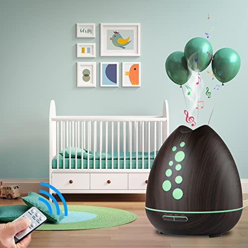 TGE Unique 400ML Essential Oil Diffuser for Essential Oils Bluetooth Music Speaker with Remote 7 Color LED