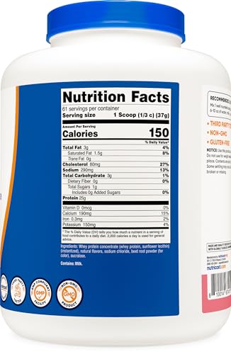 Nutricost Whey Protein Concentrate (Strawberry Milkshake) 5LBS - Gluten Free Nutricost Au supplements