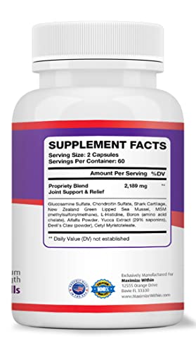 Maximum Slim Max Flex-3 Pain Relief Formula with Green Lipped Mussel - 60 Count Maximum Slim Au supplements