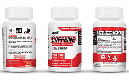 NutriJa Caffeine Powder Pre Workout Supplement - 100 Servings NutriJa Au supplements