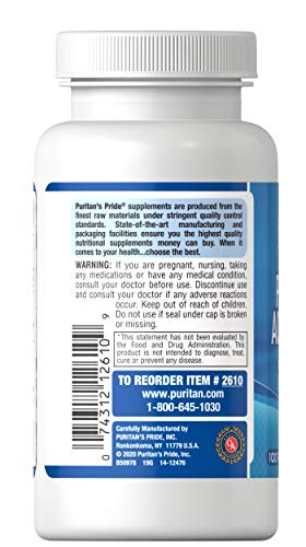 Puritan's Pride Probiotic Acidophilus Tablets, White, 100 Count
