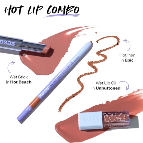 Kosas Wet Lip Oil Gloss - Hydrating Lip Plumping Treatment with Hyaluronic Acid & Peptides, Non-Sticky Finish (Unbuttoned) Kosas Au supplements