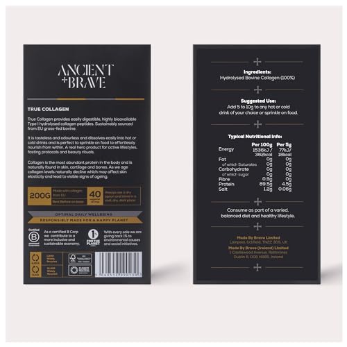 Ancient + Brave True Collagen 200g - Grass-Fed Bovine Collagen Powder - 100% Hydrolysed Collagen Peptides Ancient + Brave Au supplements