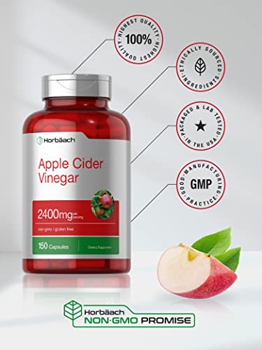 Horbaach Apple Cider Vinegar Capsules | 2400mg | 150 Count | Non-GMO, Gluten Free Horbäach Au supplements
