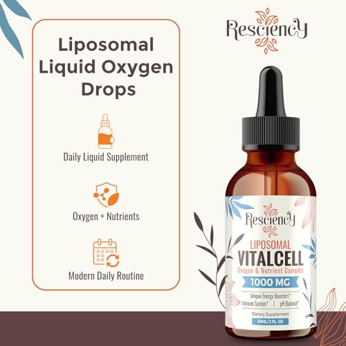 13-in-1 Liquid Oxygen Boost & Nutrient Supplement, Liposomal Optimized-Delivery Blend with Trace Minerals, Amino Acids, CoQ10, B Vitamins & Fulvic Acid, Daily Wellness Liquid Oxygen Drops, 2 fl oz Resciency Au supplements