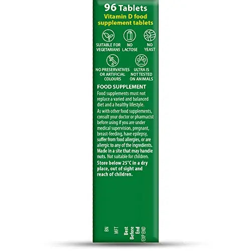 Vitabiotics Ultra Vitamin D Tablets 1000IU Optimum Level -96 count (Pack of 1) Vitabiotics Ultra Au supplements