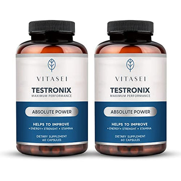 VITASEI Testronix Performance Supplement for Men - Energy and Muscle Supplements for Mens Health - 60 Capsules (Pack of 2) VITASEI Au supplements
