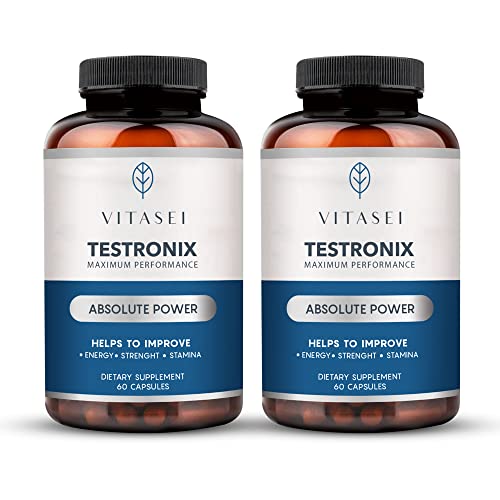 VITASEI Testronix Performance Supplement for Men - Energy and Muscle Supplements for Mens Health - 60 Capsules (Pack of 2) VITASEI Au supplements
