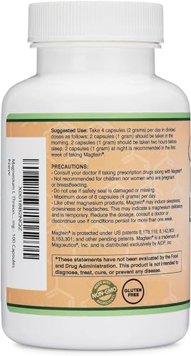 Magnesium L Threonate Capsules (Magtein) – High Absorption Supplement – Bioavailable Double Wood Supplements Au supplements