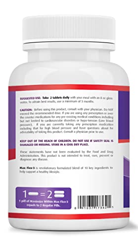 Maximum Slim Max Flex-3 Pain Relief Formula with Green Lipped Mussel - 60 Count Maximum Slim Au supplements
