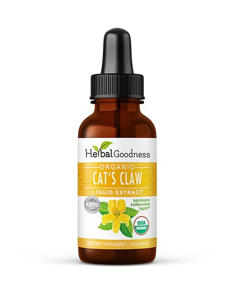 Cat's Claw Extract Joint Support - Herbal Supplement for Joint and Muscle Function, Immunity, Heart Support - Gluten Free - Superior Absorption - Organic Liquid 1oz - Herbal Goodness (1 bttl) Herbal Goodness Au supplements