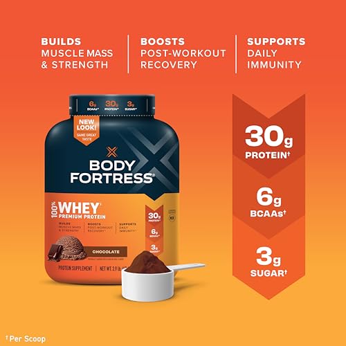 Body Fortress 100% Whey, Premium Protein Powder, Chocolate, 3.9lbs Packaging May Body Fortress Au supplements