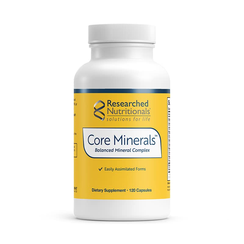 Researched Nutritionals Core Minerals - Daily Trace Minerals Supplement - Iron-Free Blend with Vitamin D3, Magnesium Glycinate & Iodine for Thyroid, Bone & Metabolic Support (120 ct) Researched Nutritionals Au supplements