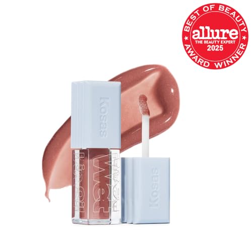 Kosas Wet Lip Oil Gloss - Hydrating Lip Plumping Treatment with Hyaluronic Acid & Peptides, Non-Sticky Finish (Unbuttoned) Kosas Au supplements