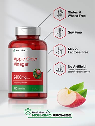 Horbaach Apple Cider Vinegar Capsules | 2400mg | 150 Count | Non-GMO, Gluten Free Horbäach Au supplements
