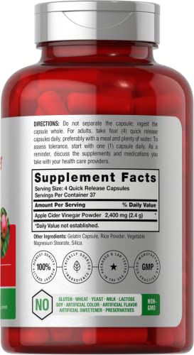 Horbaach Apple Cider Vinegar Capsules | 2400mg | 150 Count | Non-GMO, Gluten Free Horbäach Au supplements