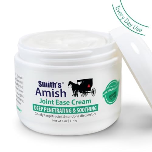 Smith Amish JointEase Soothing Cream 3 Pack (Three 4 oz Jars) with Arnica, Tea Tree, Eucalyptus, Peppermint and Rosemary Smith Amish Au supplements