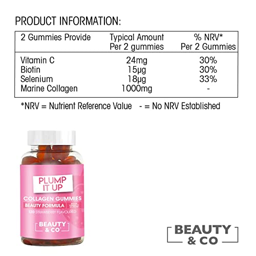 Beauty & Co Collagen Gummies by - 120 Marine Collagen Gummies with Biotin, Vitamin C & Selenium (120) Beauty & Co Au supplements