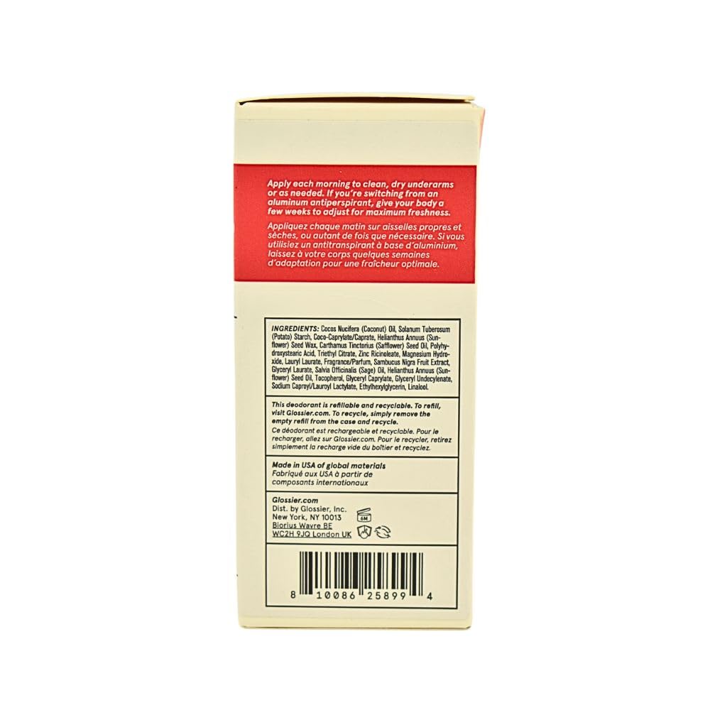 Glossier Deodorant Refillable Holiday Gift Set: Aluminum-Free Stick 2.2 oz + YOU Refill – Coconut Oil Base, Warm & Spicy Glossier Au supplements