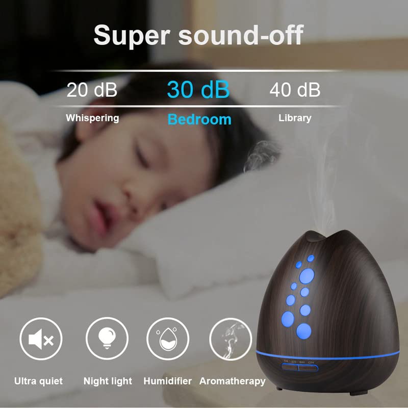 TGE Unique 400ML Essential Oil Diffuser for Essential Oils Bluetooth Music Speaker with Remote 7 Color LED