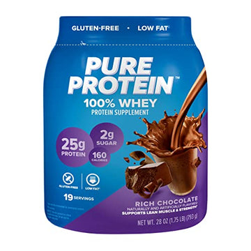 Pure Protein 100% Whey Protein Powder, Rich Chocolate, 25 g Protein, 1.75 lb Pure Protein Au supplements