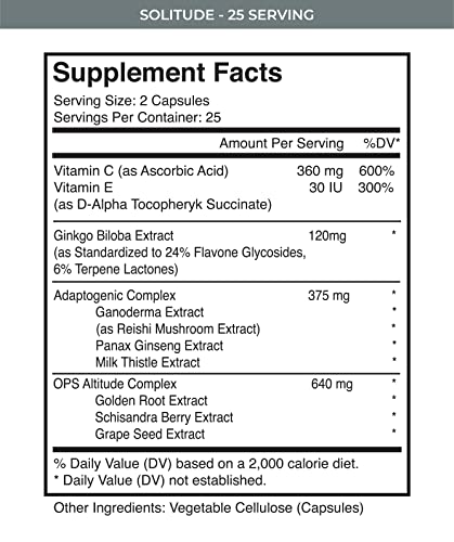 MTN OPS Solitude High-Altitude Performance Supplement (25 Servings), Black, One Size