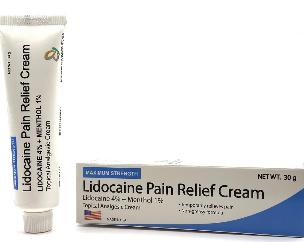 MOHNARK Pain Relief Cream with Lidocaine 4% and 1% Menthol | Includes Vitamin E | Numbs Away Pain Faster | Non-Greasy MOHNARK Au supplements