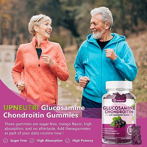 UPNEUTRI Glucosamine Chondroitin Gummies Sugar Free, Extra Strength 1500mg Glucosam