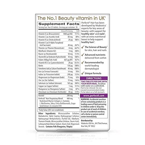 Perfectil Vitabiotics Plus Hair, 60 Count Perfectil Au supplements