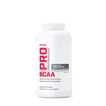 GNC Pro Performance BCAA 1.8g, 3rd Party Tested Supplement for Men & Women, Branched Chain Amino Acids, Essential Amino Acids Supports Muscle Protein Synthesis, 240 Softgels, 40 SVG GNC Au supplements
