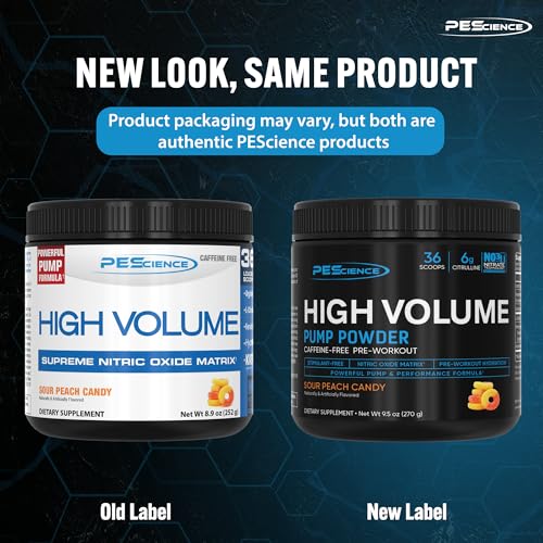PEScience High Volume Nitric Oxide Booster Pump Pre Workout Powder, Sour Peach Candy PEScience Au supplements