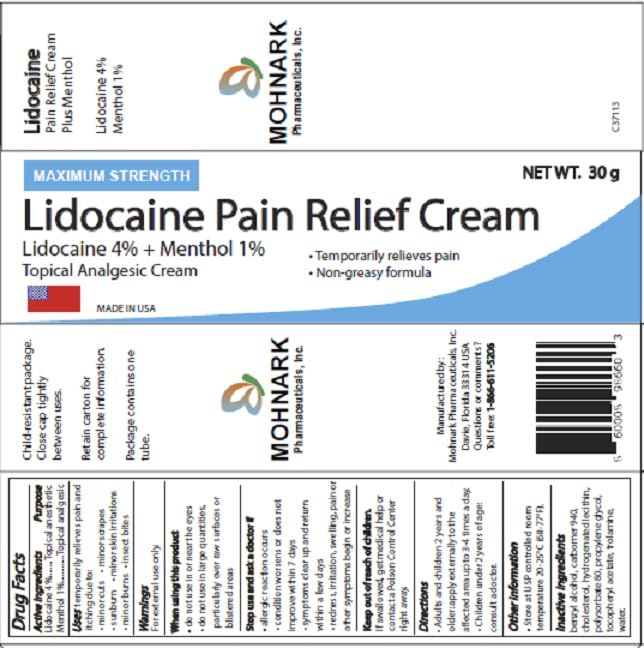 MOHNARK Pain Relief Cream with Lidocaine 4% and 1% Menthol | Includes Vitamin E | Numbs Away Pain Faster | Non-Greasy MOHNARK Au supplements