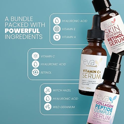 Eva Naturals Anti-Aging Serum Bundle - Vitamin C Serum, Hyaluronic Acid Serum Eva Naturals Au supplements