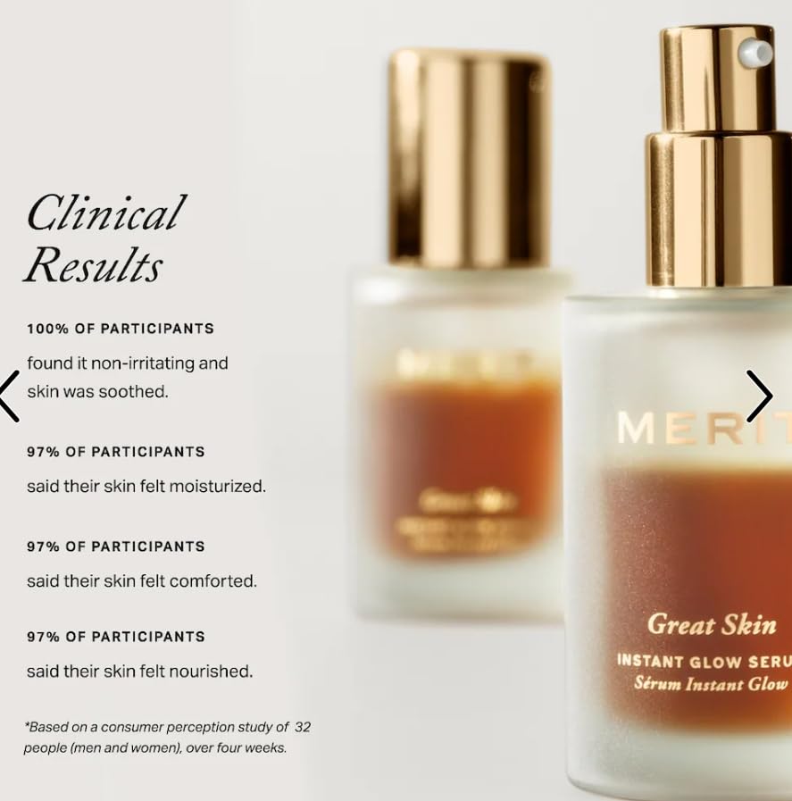 Merité Great Skin Instant Glow Serum, Bi-Phase Lightweight Formula, Hydrating and Plumping with Hyaluronic Acid and Niacinamide Aus Healthcare Au supplements
