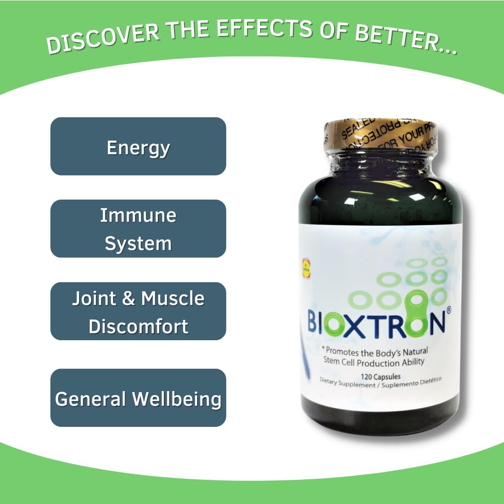 Bioxtron Natural AFA Stem Cell Supplement - Joint Support & Muscle Pain - Immune System Support - Natural Blue Green Algae Spirulina - 120 Caps Bioxtron Au supplements