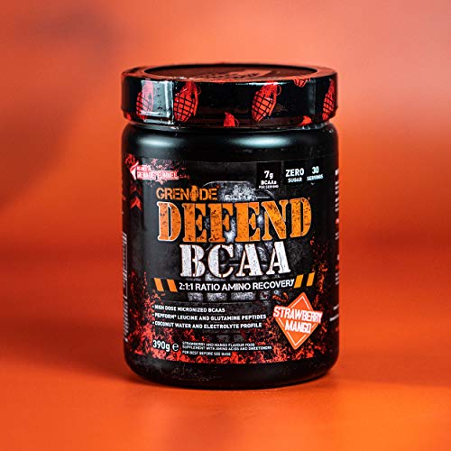 Grenade Defend BCAA Powder, Strawberry Mango, 390 g (7 g BCAA's Per Serving Grenade Au supplements