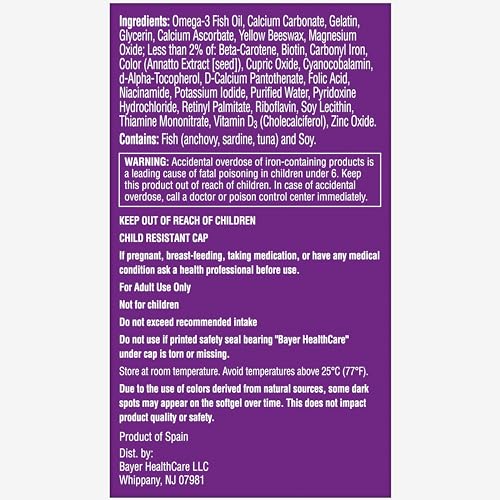 One A Day Women's Prenatal 1 Multivitamin including Vitamin A, Vitamin C, Vitamin D, B6, B12, Iron