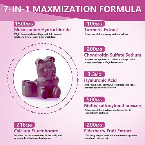 UPNEUTRI Glucosamine Chondroitin Gummies Sugar Free, Extra Strength 1500mg