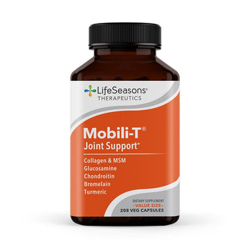 LifeSeasons Mobili-T - Joint Support Supplement - Reduces Aches & Discomforts - Increase Range of Motion - Rebuild Tissue & Cartilage - MSM Chondroitin Collagen Glucosamine & Turmeric - 208 Capsules LifeSeasons Au supplements