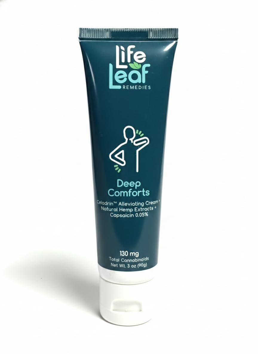 Capsaicin Cream (.05%) - Extra Strength Joint & Muscle, Knee & Back, Neck & Shoulder, Sore Muscle Cream with Capsaicin, Menthol, Celadrin and Hemp - Non-Greasy 3 OZ Deep Comforts by Life Leaf Life Leaf Remedies Au supplements