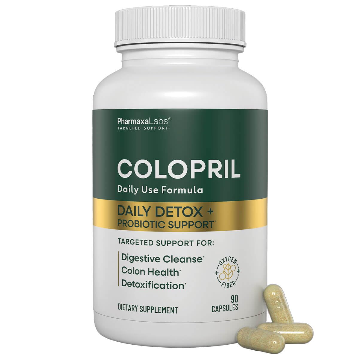 Colopril Colon Cleanse Dietary Supplement - Supports Cleansing of Bowels & Digestive Tract - Eases Constipation - Ginger Root, Lactobacillus, Psyllium Husk & Magnesium Oxide - 90 Capsules (Pack of 1) Colopril Au supplements